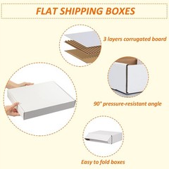 13X10X2 Inches Shipping Boxes Set of 25 White Corrugated Cardboard Box Literatur
