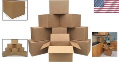 Professional-Grade Cardboard Moving Boxes – Medium Size, 10-Pack – Made in USA