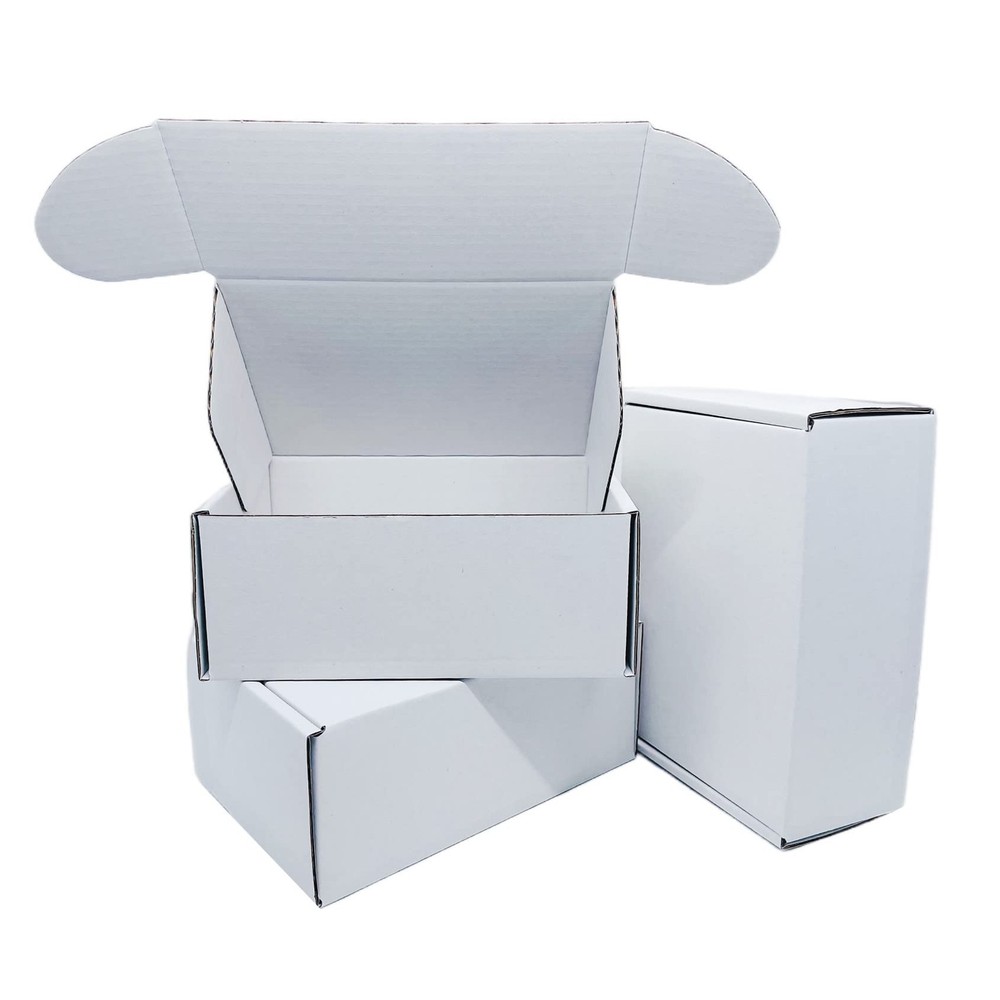 6x4x3 inch Small White Mailers Boxes Recyclable Corrugated Gift Box for Packa…