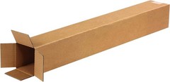 PARTNERS BRAND 4x4x30 Tall Corrugated Boxes, Tall, 4L x 4W x 30H, Pack of 25 | S