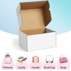 Boxes 6x4x3 inches Small Mailing Boxes 25 Pack White Cardboard Corrugated Mai…