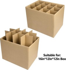 Corrugated Glass Packing Kits with Dividers and Foam Pouches for Safe Transport