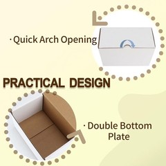 Sturdy 6x4x3 White Corrugated Boxes – 40 Pack for Reliable Shipping Solutions