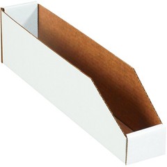 BBINBWZ318 Open Bin Boxes, 3 x 18 x 4 1/2, Oyster White (Pack of 25)