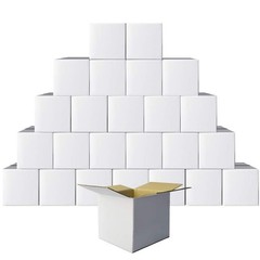 Calenzana 6x6x6 Inches Shipping Boxes Set of 25, White Corrugated Cardboard B…