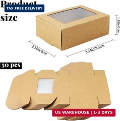 BadenBach 50 PCS Mini Kraft Boxes with Windows,3.33″ x 2.35″ x 1.18″,Small Soap