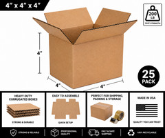 25 4x4x4 Cube Corrugated Shipping Packing Moving Mailing storage Cartons Boxes