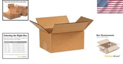 Versatile Corrugated Shipping Boxes 8″Lx6″Wx4″H – Recyclable & Easy to Assemble