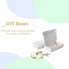 50 Pack White Corrugated Shipping Mailer Small Packaging Packing Boxes 6x4x1”