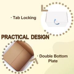 30 Pack 5X5X5 White Small Shipping Boxes, 5 X 5 X 5 Corrugated Cardboard Box for