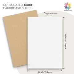 50 PCS Corrugated Cardboard Sheets 6×9 Inch 1/16 Thick White Flat Insert