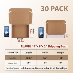 Brand New Shipping Boxes Set of 30, White Corrugated Cardboard Mailer for Sma…