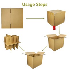 5 Sets Moving Boxes with Divider Kits,16 x 12 x 13 Inch Glassware Dish Packin…