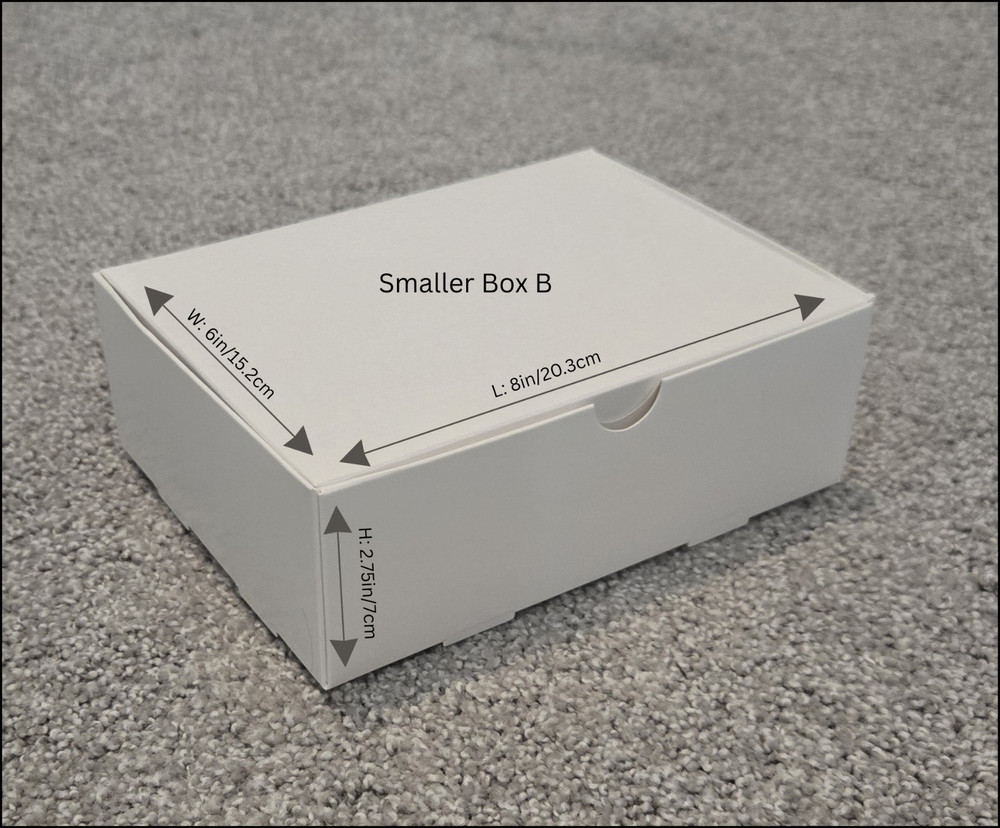 25pc White cardboard boxes-Small-8in x 6in x 2.75in-FREE SHIPPING!