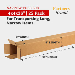 4X4X36 Corrugated Cardboard Boxes, 4″L X 4″W X 36″H, Pack of 25