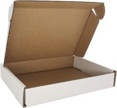 50 Pack 6x4x1 Inch White Corrugated Shipping Boxes, Cardboard Literature Mailers