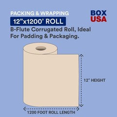 Kraft Paper Roll 12″ x 1200′ 30# – Recycled Paper for Packing, Shipping, Moving
