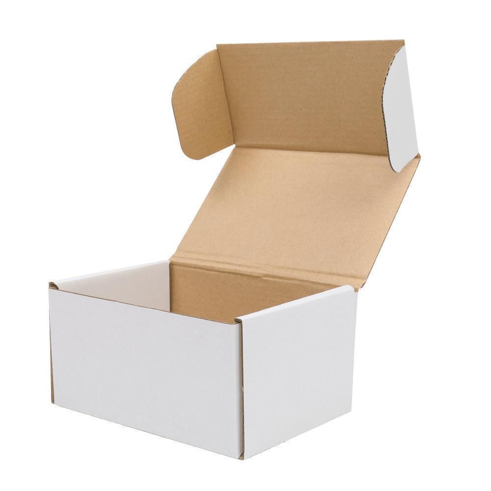 50 PCS 6″x4″x3″ White Corrugated Mailers Shipping Packing Fold Boxs for FedEx