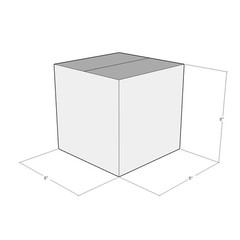 100 8x8x8 White Corrugated Shipping Boxes 48 ECT Double-Wall New