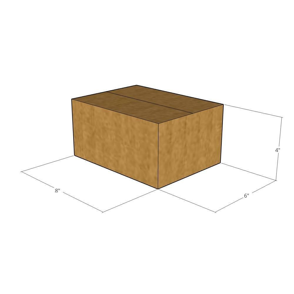 25 8x6x4 Kraft Brown Corrugated Shipping Boxes 32 ECT Single-Wall New
