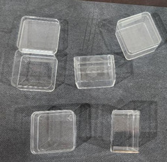 2-1/2 x 2-1/2 x 1-1/2 inch square clear plastic boxes ***10 pcs***