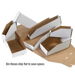 Partners Brand PBINMT1012 Open Bin Boxes, 10 x 12 x 4 1/2, Oyster White (Pack of