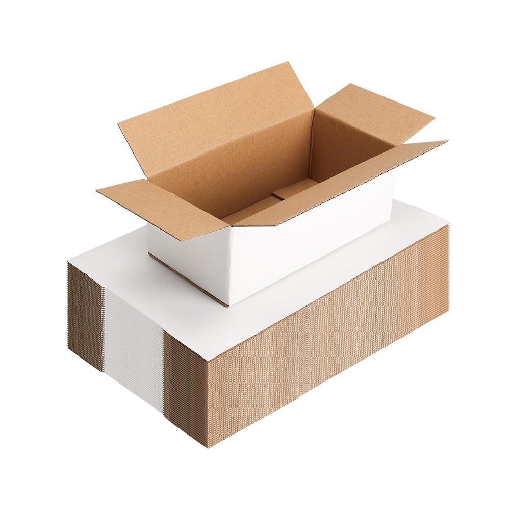 Shipping Boxes 40 Pack 8x4x3 White Corrugated Cardboard Small Mailng Boxes
