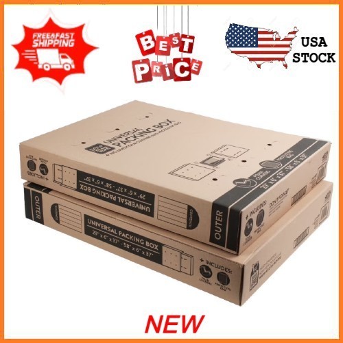 NEW Pen + Gear Universal Moving Box with Cushioning, Fits TVs up to 65″, 2 Count