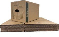 25 – Pack Small Cardboard Moving Boxes 16x10x10 32 ECT With Handles