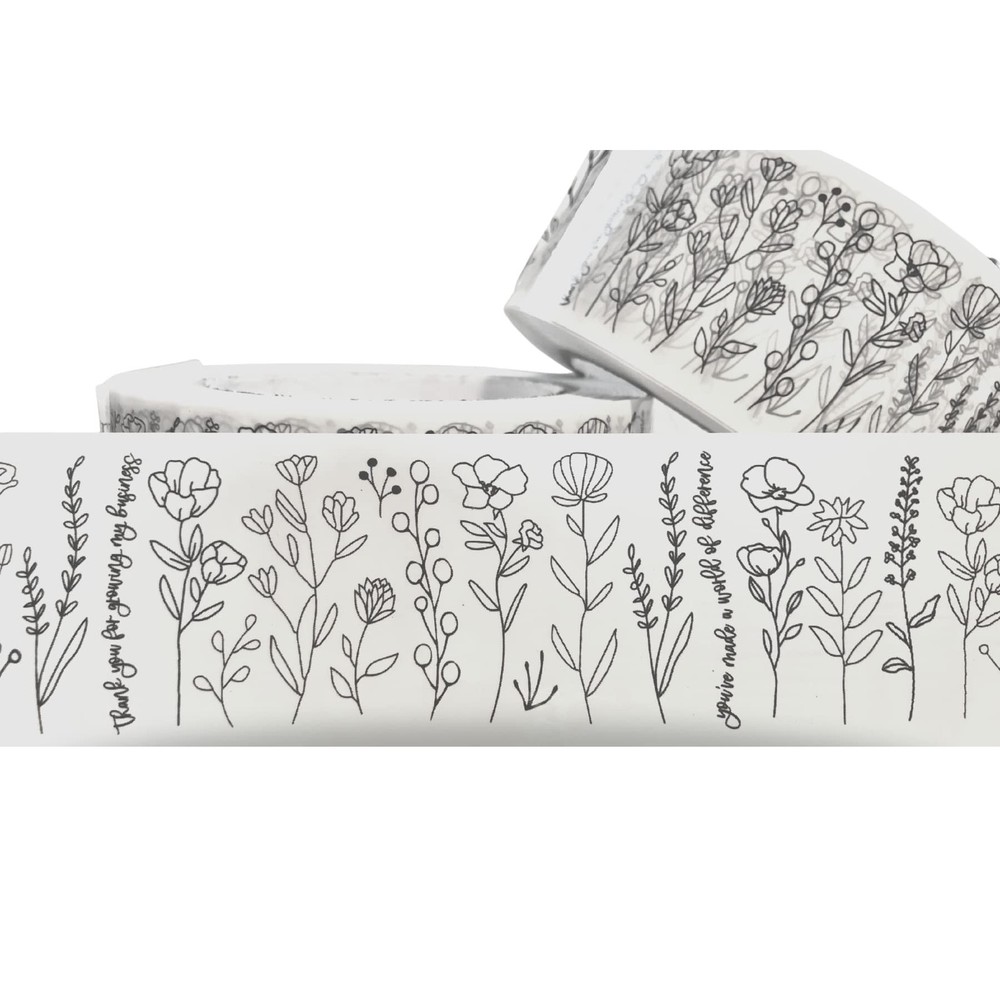 Mailed It Designer Black and White Floral© Small Business Packing Tape – Pr