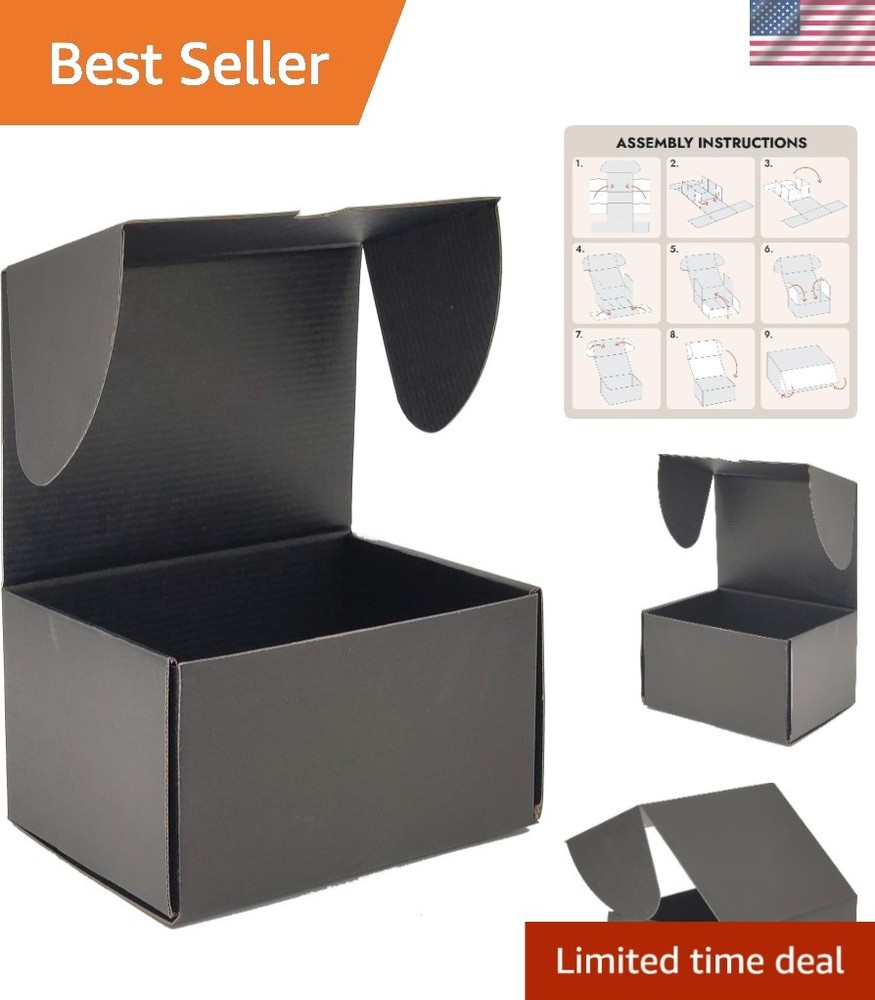 Black Shipping Boxes Pack of 15 – 12x9x6 inches