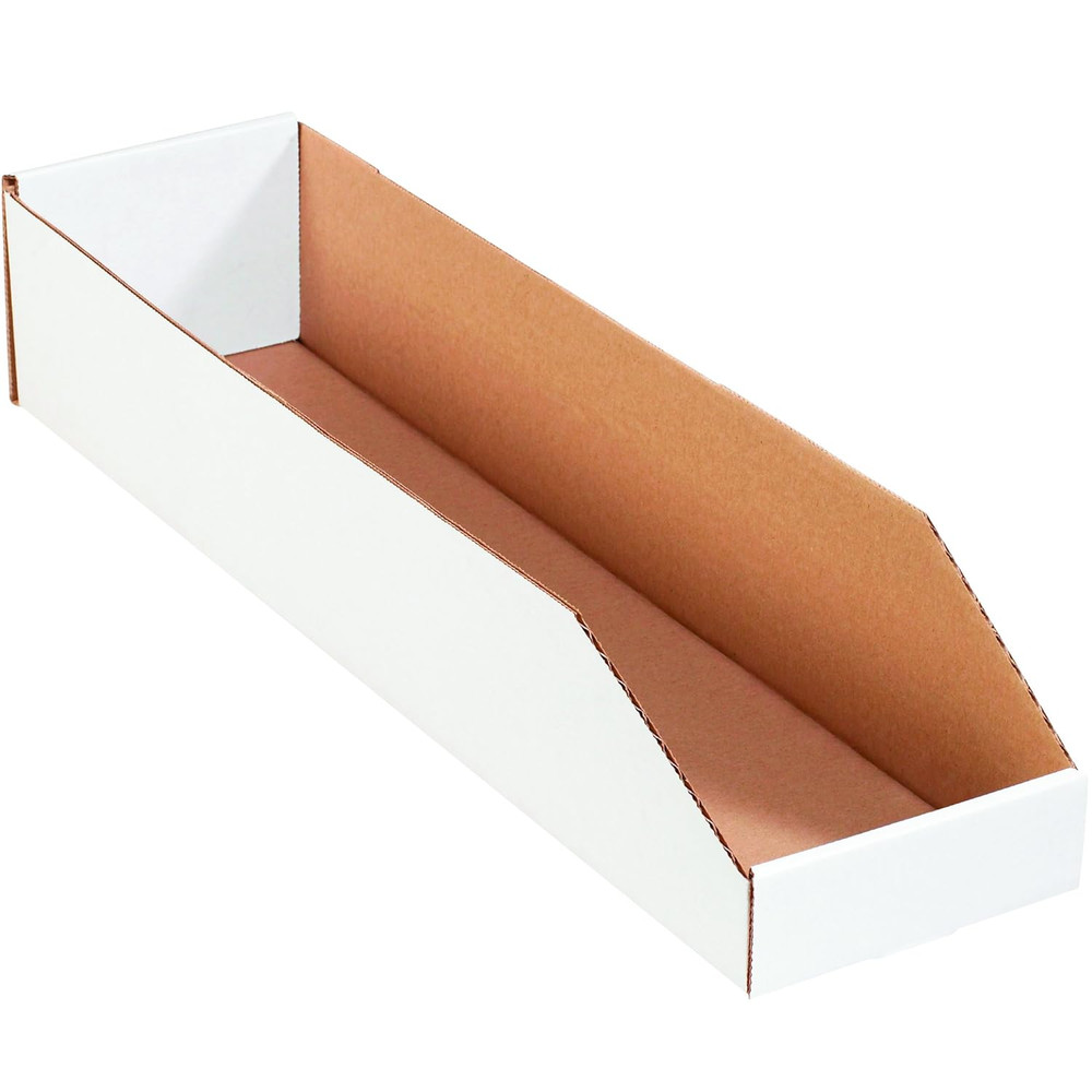 BBINMT624 Open Top Bin Boxes, 6″ X 24″ X 4 1/2″, Oyster White (Pack of 50)