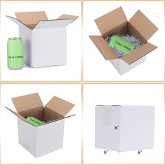 Calenzana 6x6x6 Inches Shipping Boxes Set of 40, White Corrugated Cardboard B…
