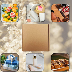 7X7X2 Inches Shipping Boxes Set of 25, Brown Corrugated Mailing Cardboard Box Li
