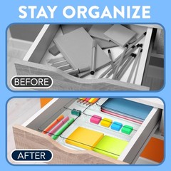 Emporio Kitchen Drawer Organizer Set – 12, 20, 18, 22 Pcs Stackable Storage T…