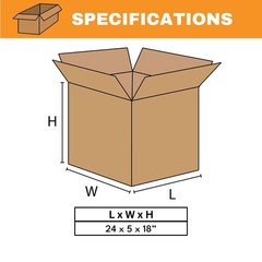 24 x 5 x 18″ Side Loading Boxes, Brown 25/Bundle ECT-44