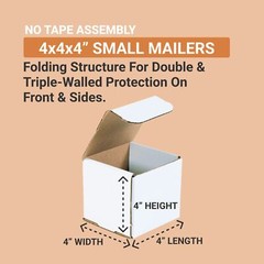 Heavy Duty 4x4x4 Oyster White Shipping Boxes 50 Pack for Moving and Storage