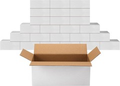 25 White 10x6x4 Shipping Boxes, Corrugated Cardboard