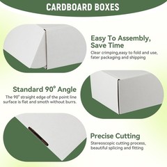 5 Pack 8x6x4 Inch Shipping Boxes White Corrugated Cardboard Mailer Box