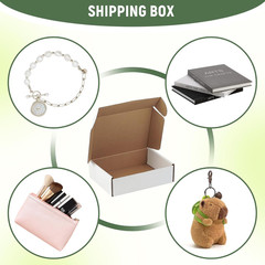 7″X5″X2″ Shipping Boxes Set of 3, White Corrugated Cardboard Box Literature Mail