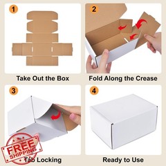 RPBHY Small Shipping Boxes 6x4x3 5 Pack White