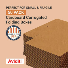 Shipping Boxes Small 6″L X 4″W X 2″H, 50-Pack | Corrugated Cardboard Box for Pac