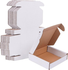 Small Shipping Boxes Set of 25/50, White or Black Corrugated Cardboard Box Maile