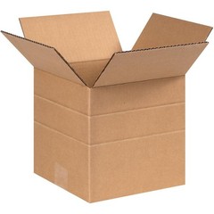 100 Pack 8x8x8 Multi-Depth Corrugated Cardboard Shipping Boxes
