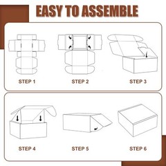 BJADE’S Shipping Boxes 8x6x2 Inches25 Pack Medium Corrugated Cardboard Mailer…