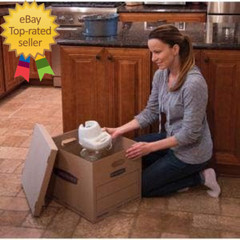 Medium Classic Moving Box 8 Pack, Reinforced Handles, Tape-Free Assembly, Box wi