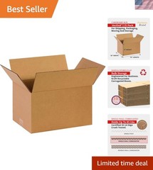 Pack of 25 Heavy-Duty 14x10x8 Corrugated Boxes for Reliable Shipping & Storage