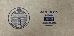 36″ x 18″ x 6″ CARDBOARD BOX – 200 lb – SINGLE BOX