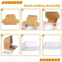 White Small Corrugated 6x4x2 Inch Tuck Top Mailer Shipping Boxes 5 PCS