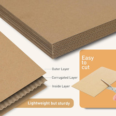 100 Pack 4X6 Inch Corrugated Cardboard Sheets, 1.8Mm Thick Brown Kraft Cardboard